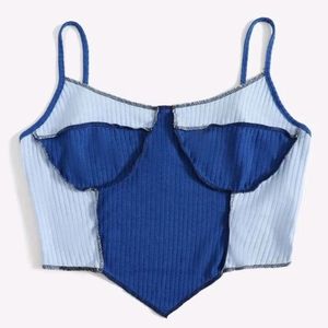 Two tone blue tank top